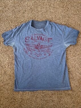 Men's Short Sleeve Crew Tee in Heather Blue